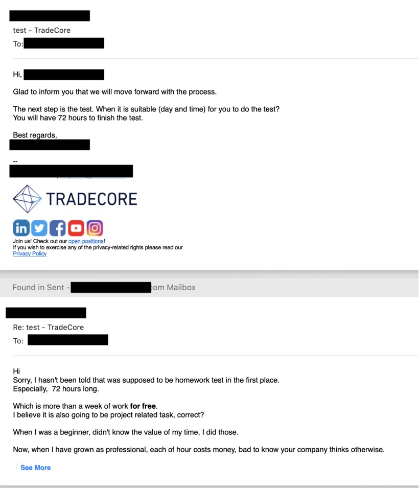 TradeCore собеседование